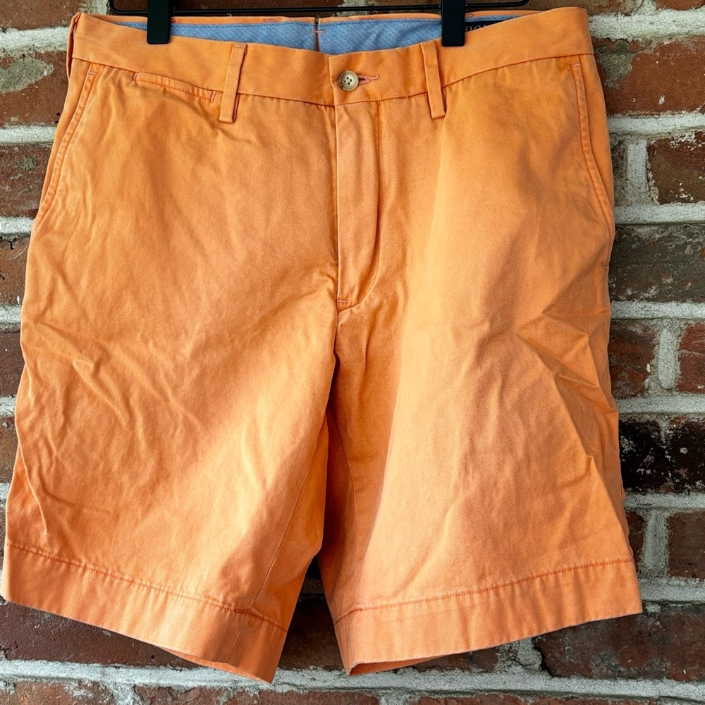 Polo Ralph Lauren Classic Fit Pima Cotton Men's Orange Shorts waist 30 in EUC
